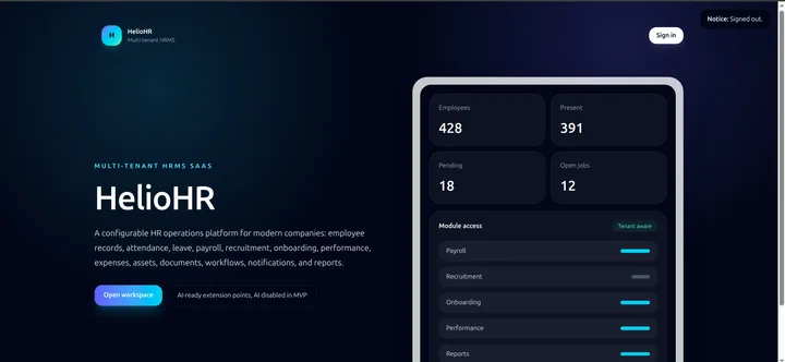 People Operations and HR Platform: interface 1